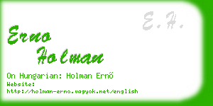 erno holman business card
